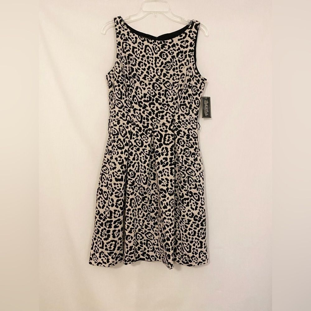 Peck & Peck Collection Leopard Print Dress Cream … - image 1